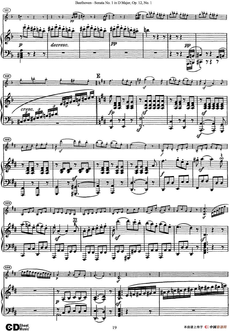 Violin Sonata No.1 in D Major Op.12 No.1（小提琴+钢琴伴奏