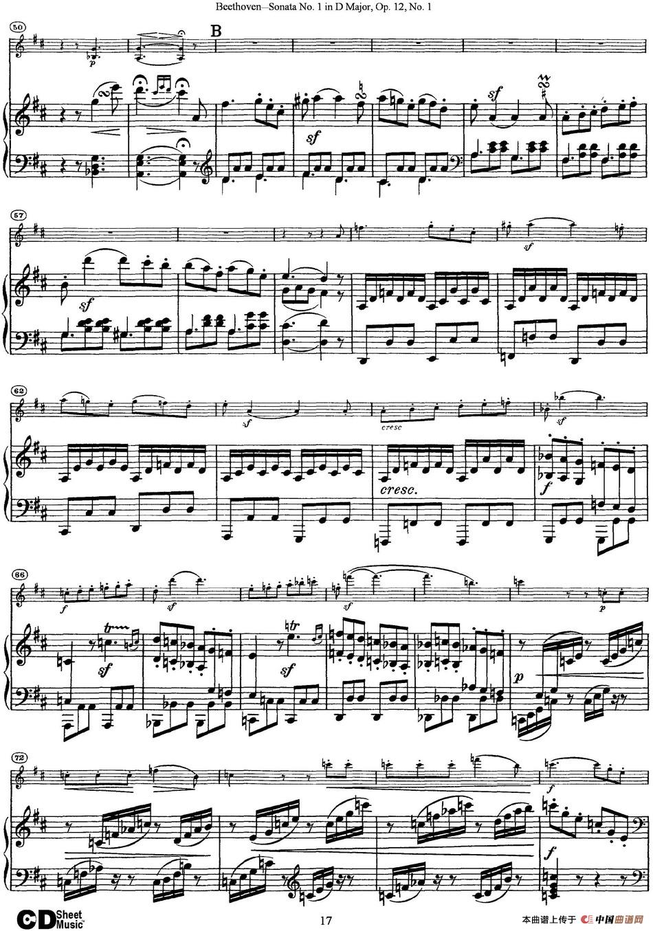 Violin Sonata No.1 in D Major Op.12 No.1（小提琴+钢琴伴奏