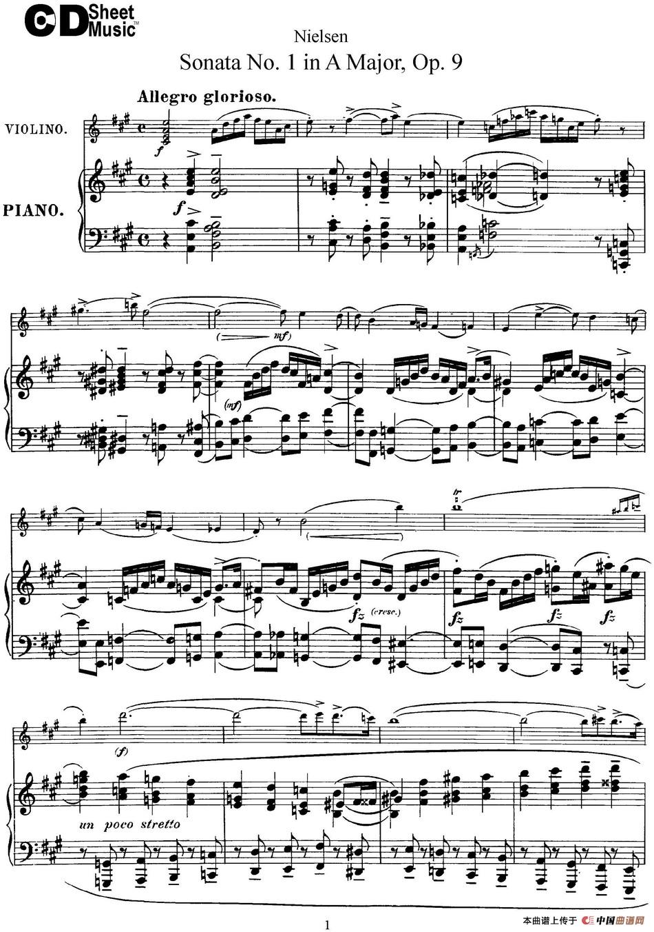 Violin Sonata No.1 in A Major Op.9（小提琴+钢琴伴奏）