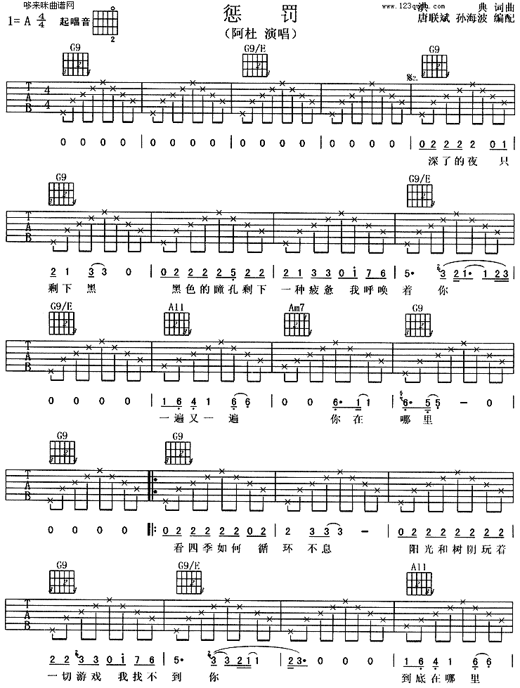惩罚 (阿杜)吉他谱