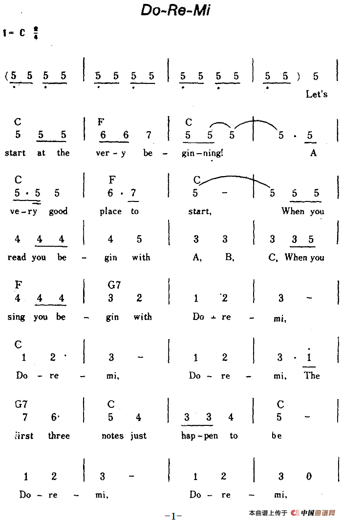 [美]Do-Re-Mi（哆-来-咪、带和弦）