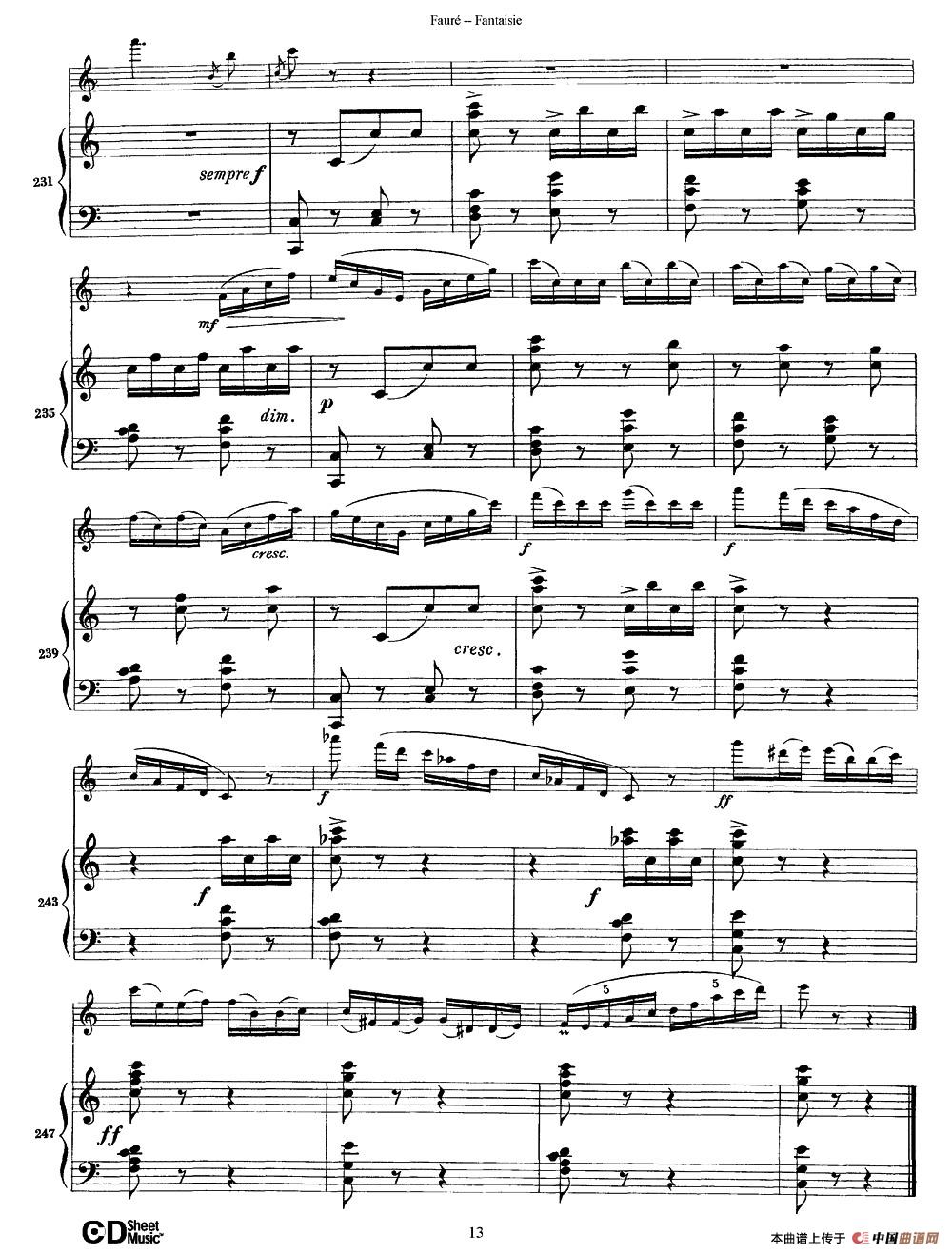 Fantaisie Op.79（幻想曲 作品79号）（长笛+钢琴伴奏