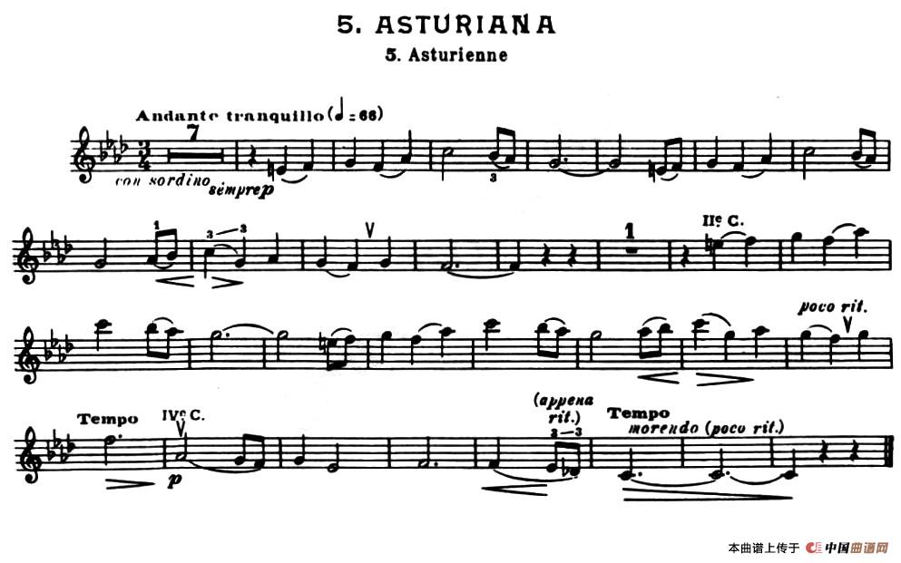 Suite of Spanish Folksongs-5、ASTURIANA