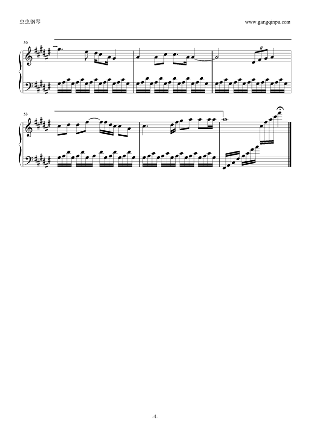 吻别钢琴独奏-金龙鱼钢琴谱