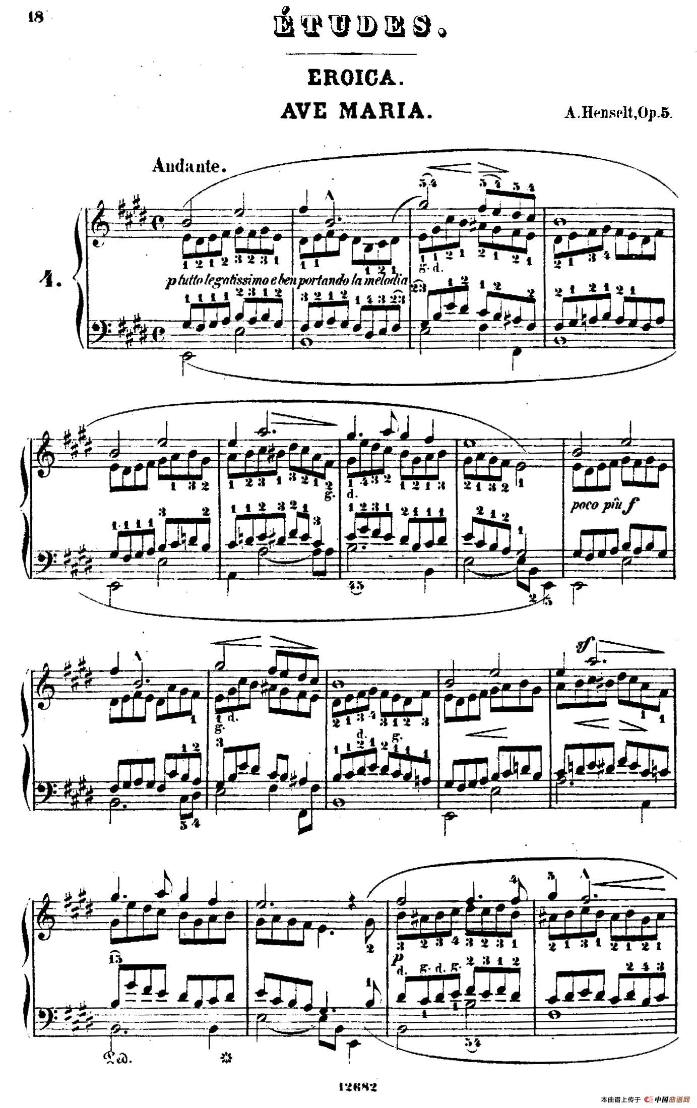 Douze Etudes de Salon Op.5（12首沙龙练习曲·4）