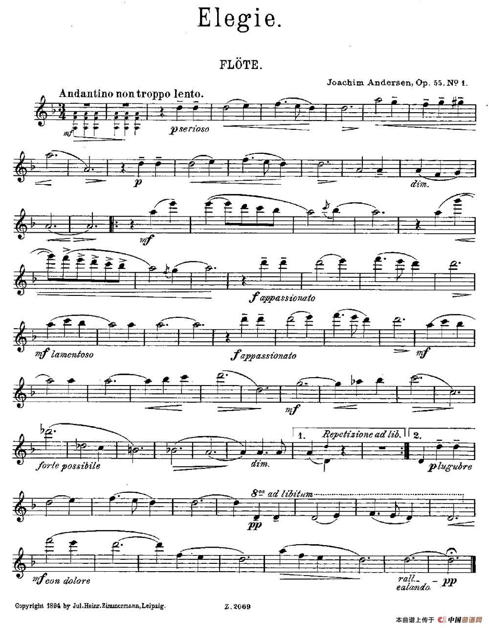 Elegie（Op.55 No.1）