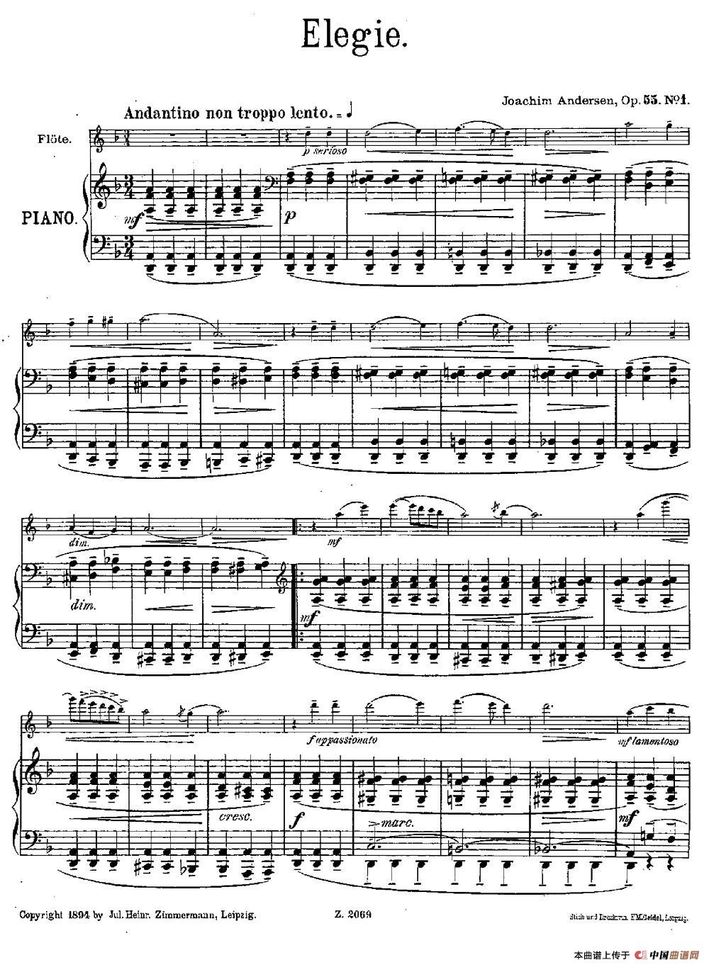 Elegie（Op.55 No.1）