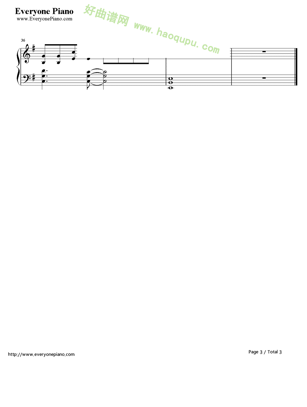 《Bellas Lullaby》（《暮光之城》原声带）钢琴谱