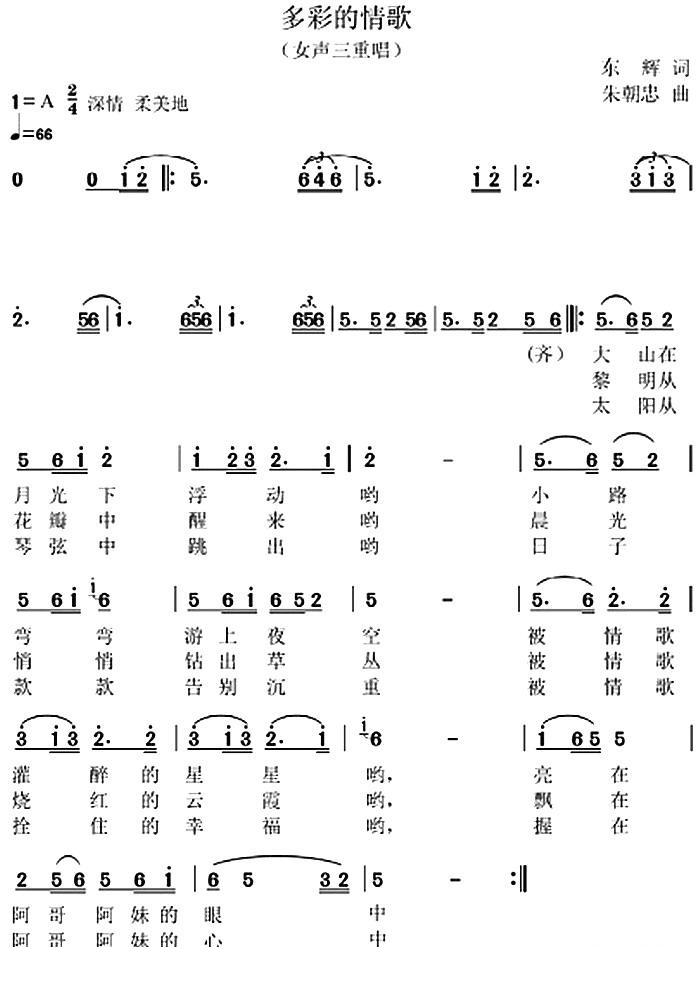 多彩的情歌（朱朝忠 曲 朱朝忠 词）