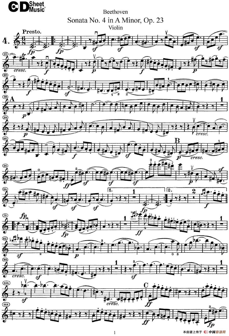 Violin Sonata No.4 in A Minor Op.23