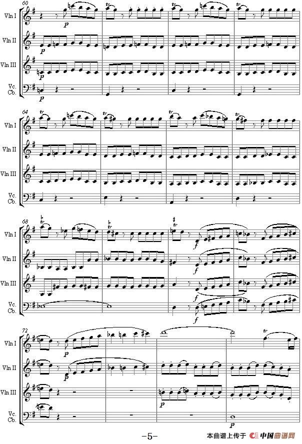 Eine kleine Nachtmusik 1st Movement K.525（弦乐四重奏）