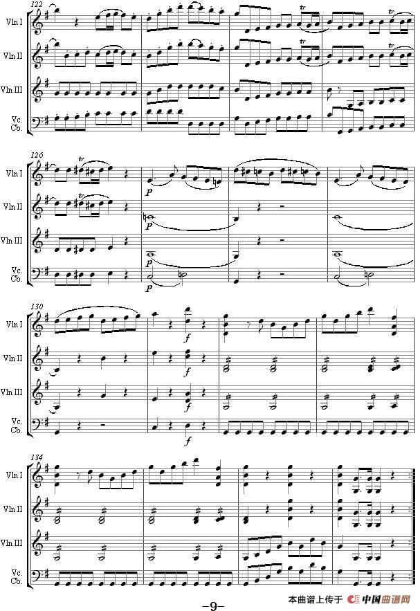 Eine kleine Nachtmusik 1st Movement K.525（弦乐四重奏）