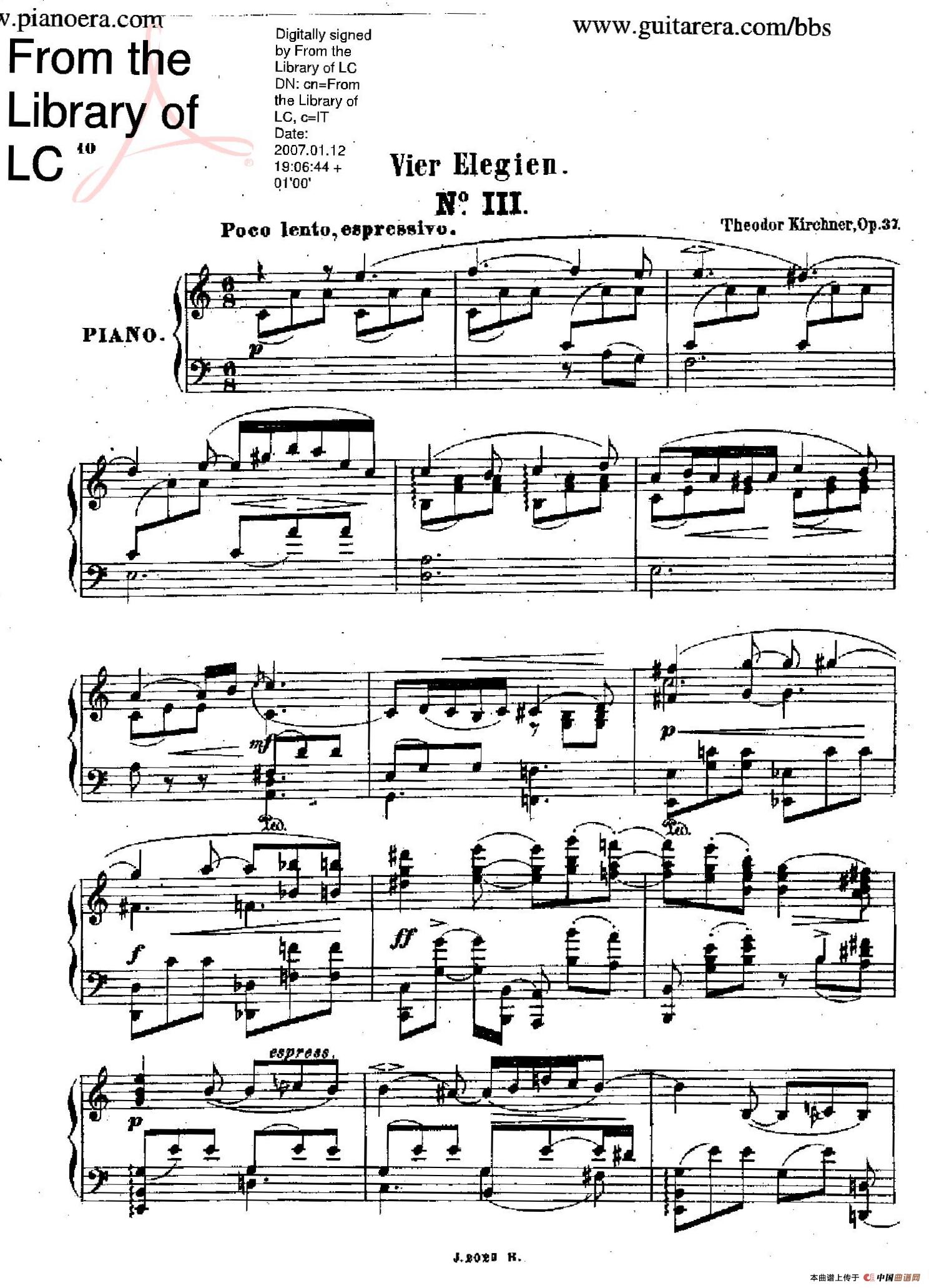 Vier Elegien Op.37（4首悲歌·3）