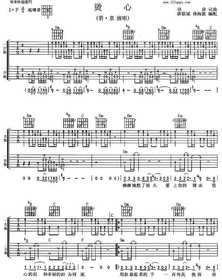 《烫心》吉他谱第2张