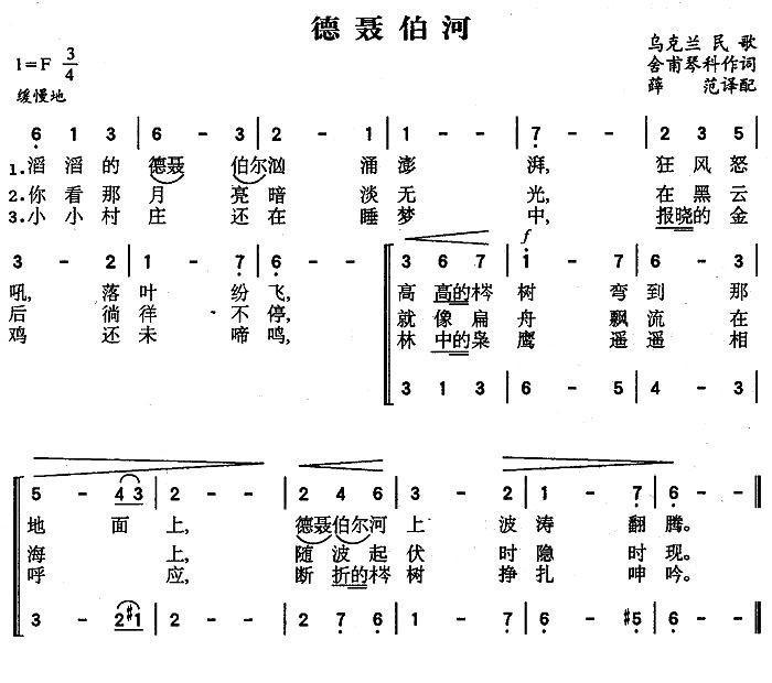 [乌克兰] 德聂伯河简谱