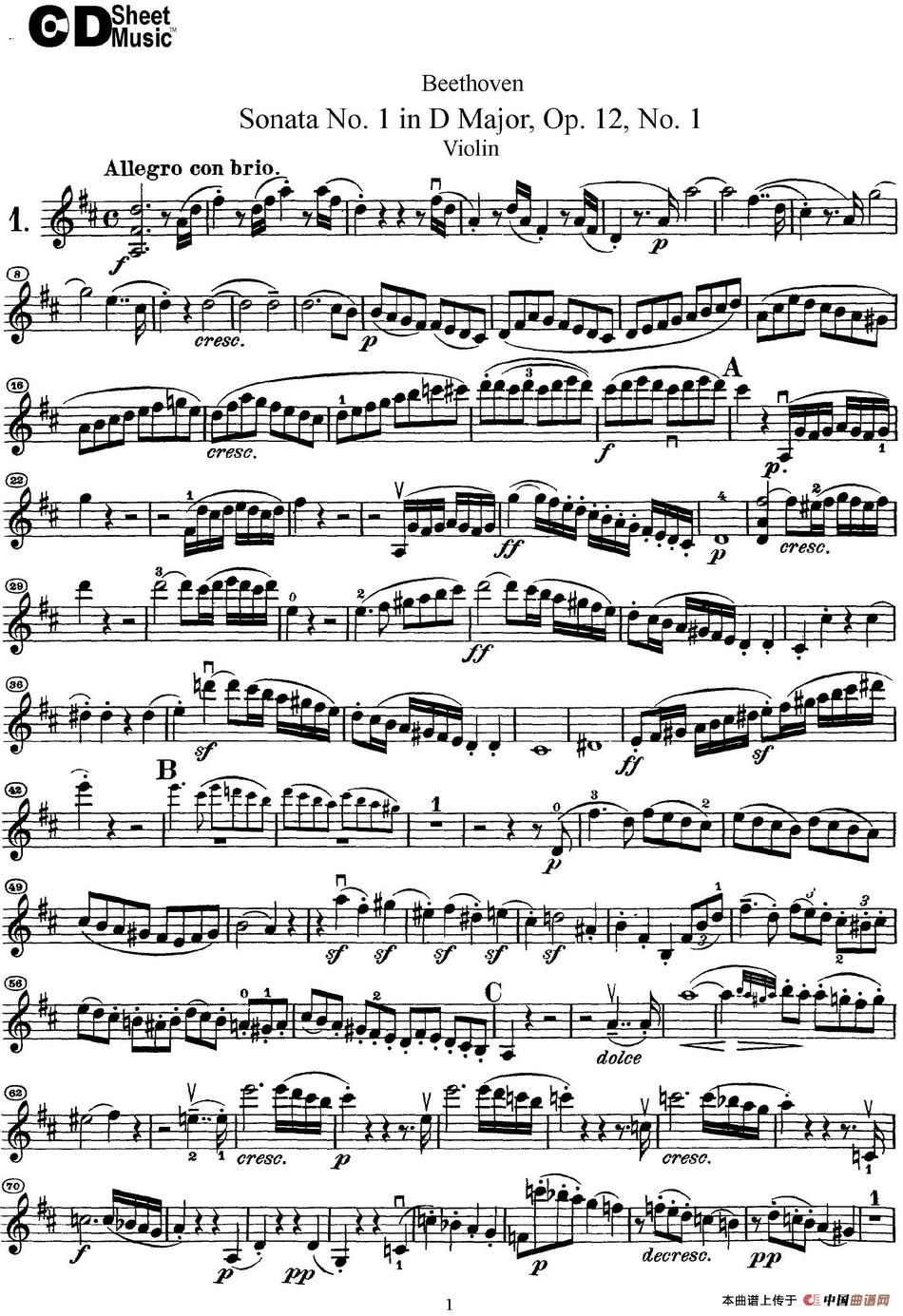 Violin Sonata No.1 in D Major Op.12 No.1_1