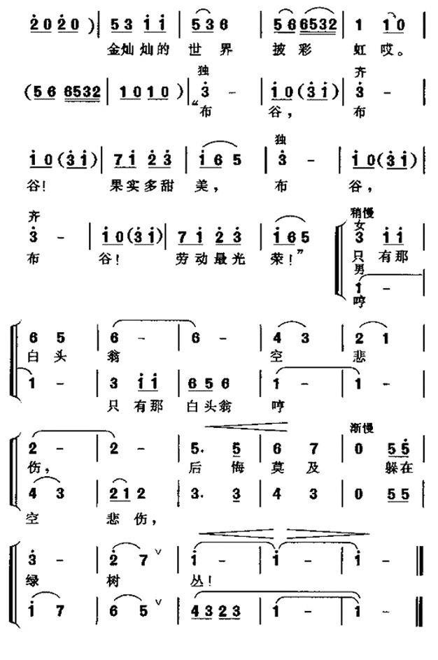 白头翁简谱(邱刚强作曲)