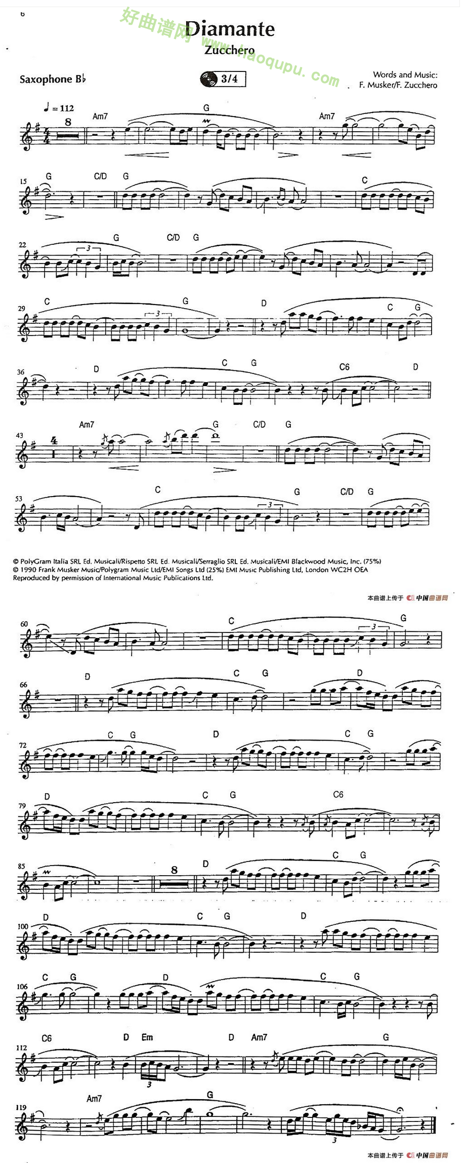 《Diamante》 萨克斯简谱第2张
