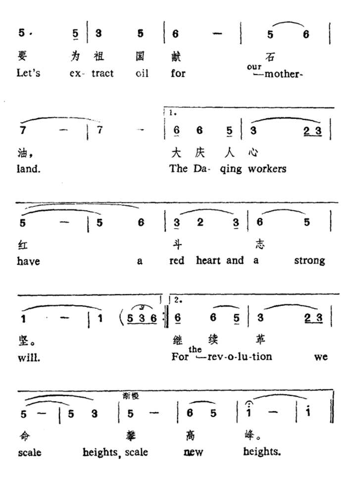 要为祖国献石油曲谱