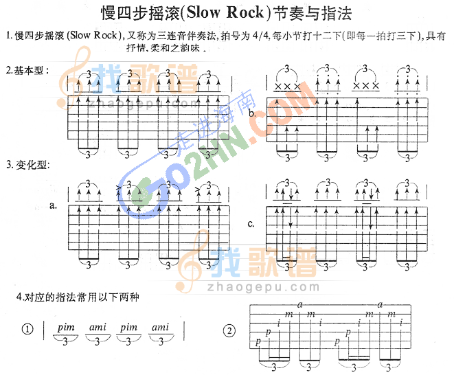 摇滚节奏练习吉他谱