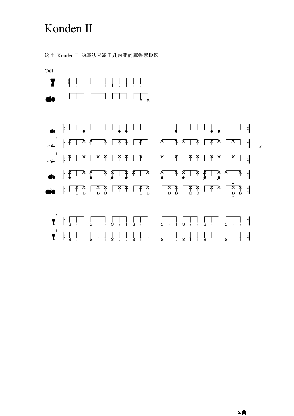KondenII非洲手鼓谱(Konden II非洲手鼓谱)