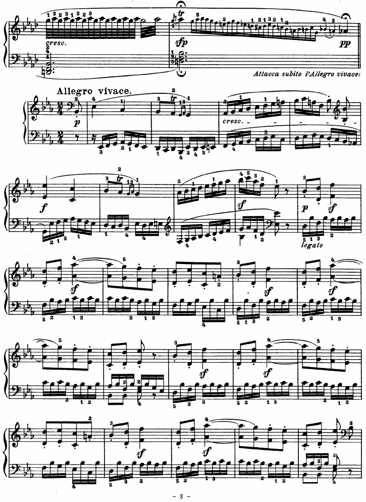 钢琴曲谱 SONATE（第十三钢琴奏鸣曲-Op.27 No.1）