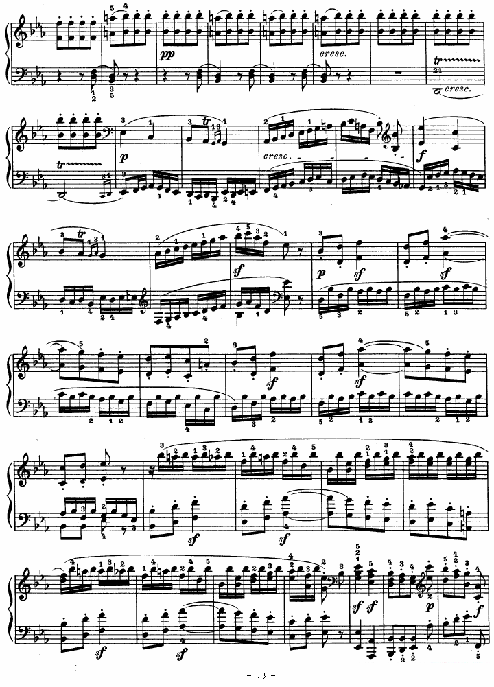 钢琴曲谱 SONATE（第十三钢琴奏鸣曲-Op.27 No.1）