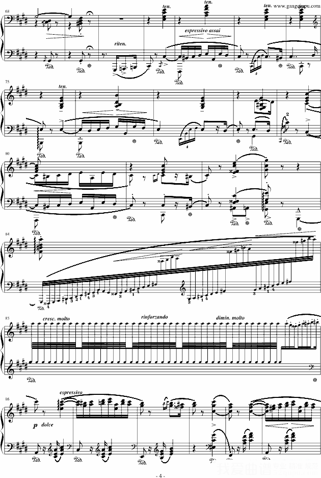 钢琴曲谱 匈牙利狂想曲第2号