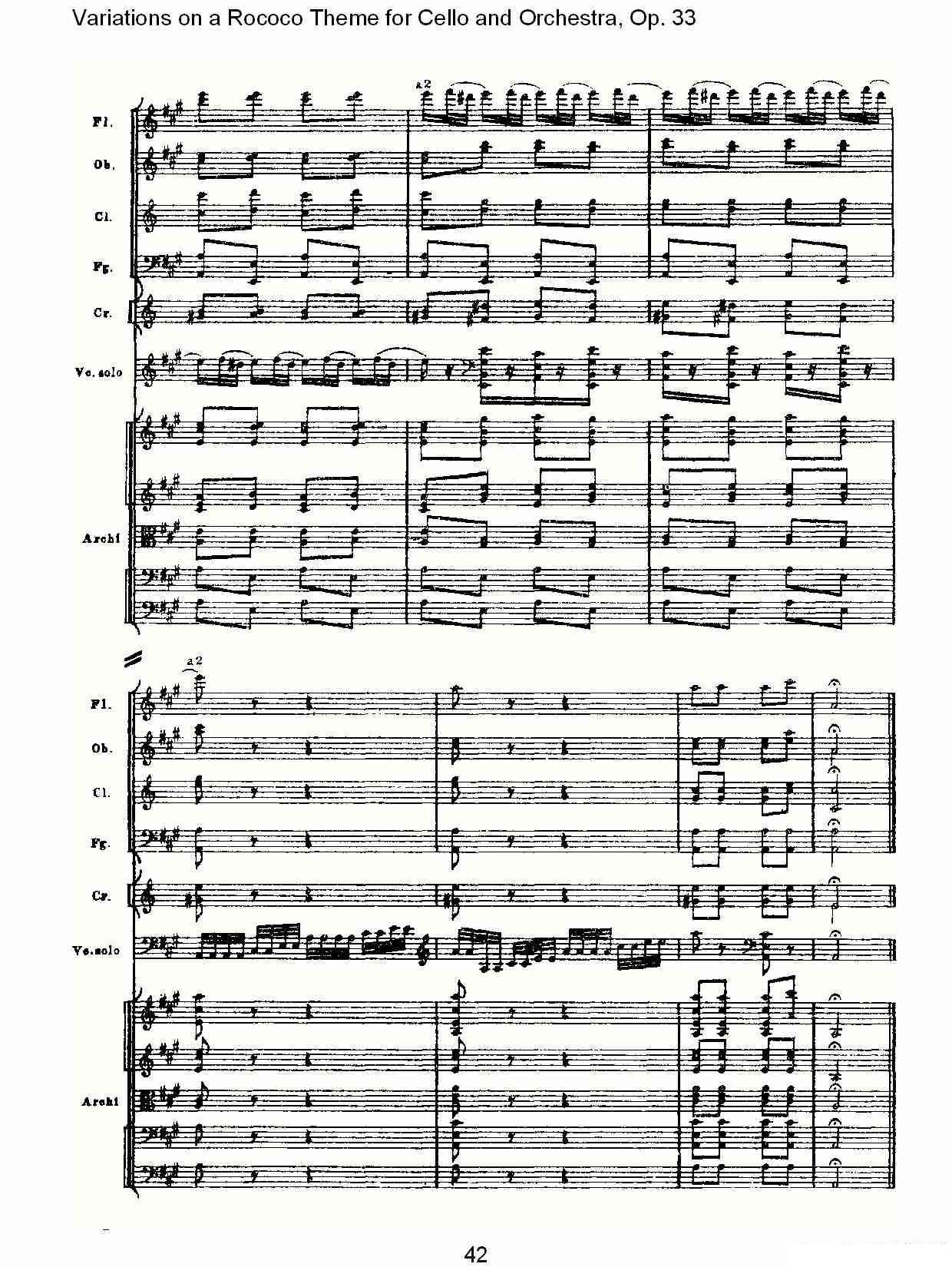 提琴乐谱曲谱 大提琴与管弦乐洛可可主题a小调变奏曲, Op.33（二）