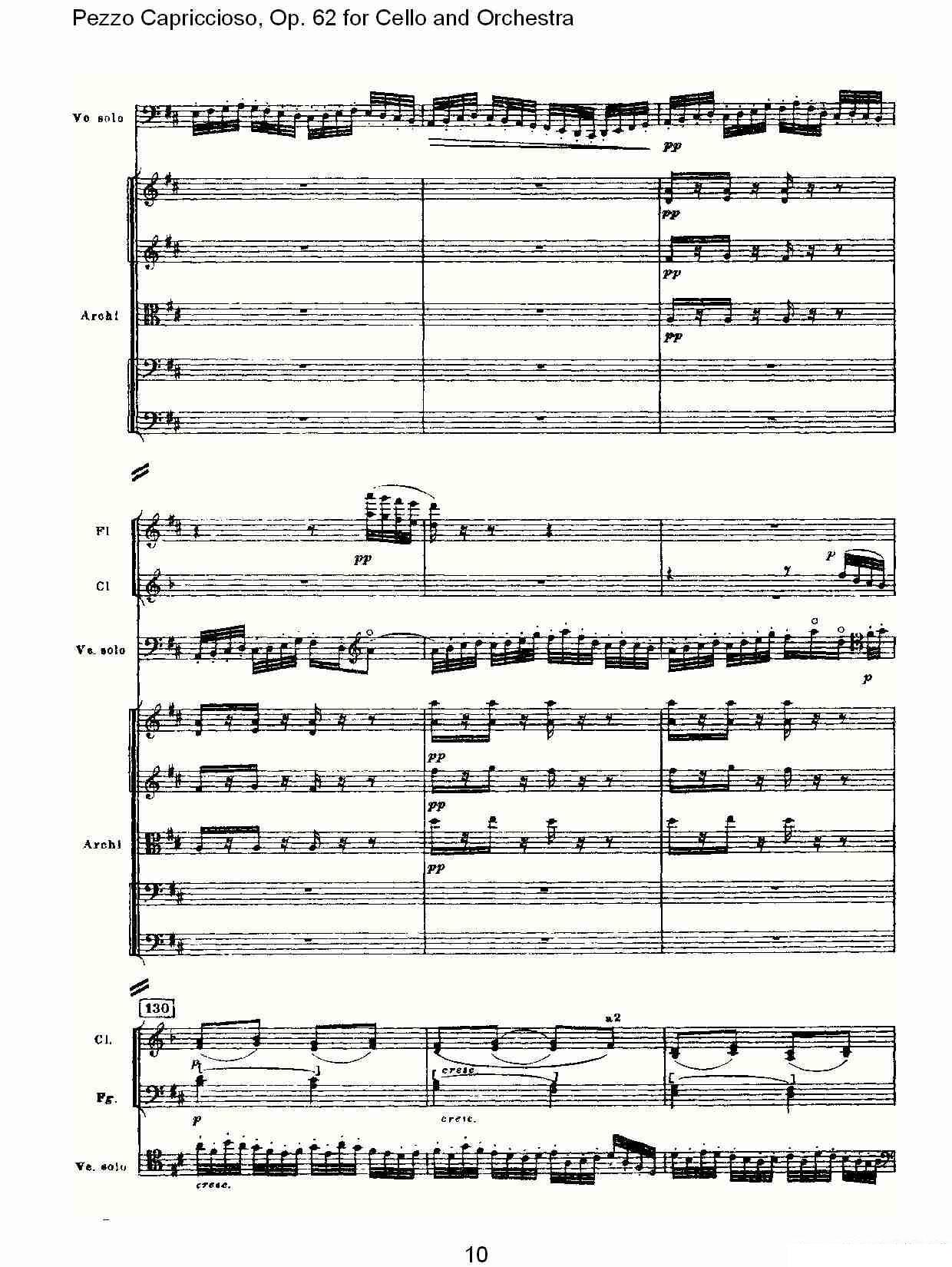 提琴乐谱曲谱 Pezzo Capriccioso, Op.62（大提琴与管弦乐）