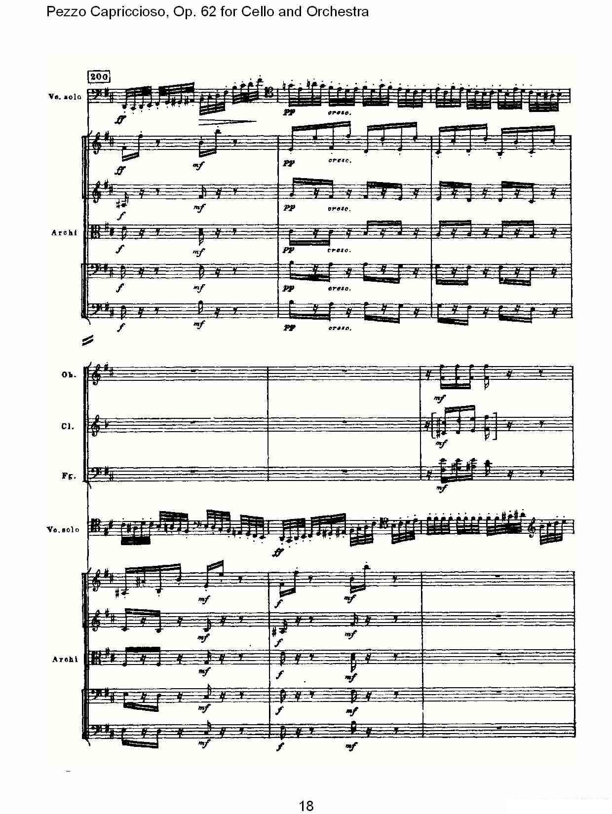 提琴乐谱曲谱 Pezzo Capriccioso, Op.62（大提琴与管弦乐）