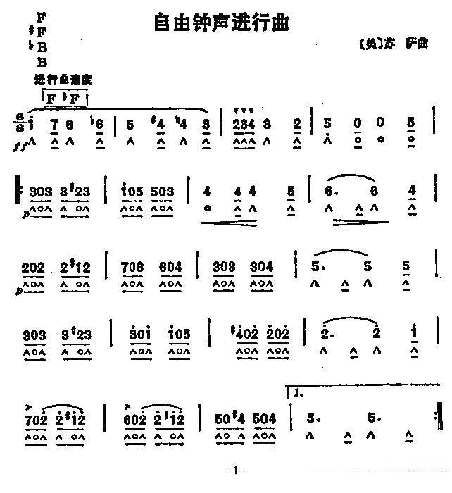 口琴乐谱曲谱 自由钟声进行曲（苏萨曲）