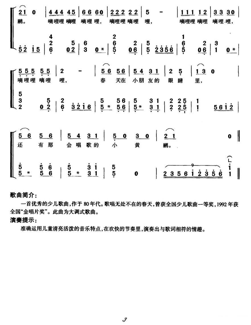 古筝古琴乐谱曲谱 嘀哩嘀哩（潘振声曲 望安词）