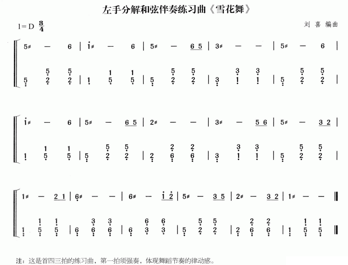 古筝古琴乐谱曲谱 雪花舞（刘喜编曲）