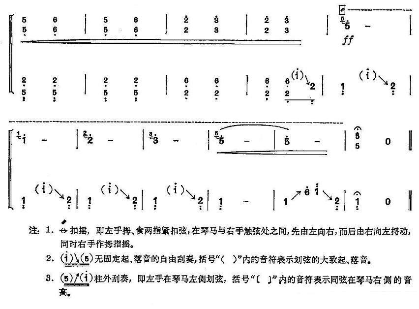 古筝古琴乐谱曲谱 战台风