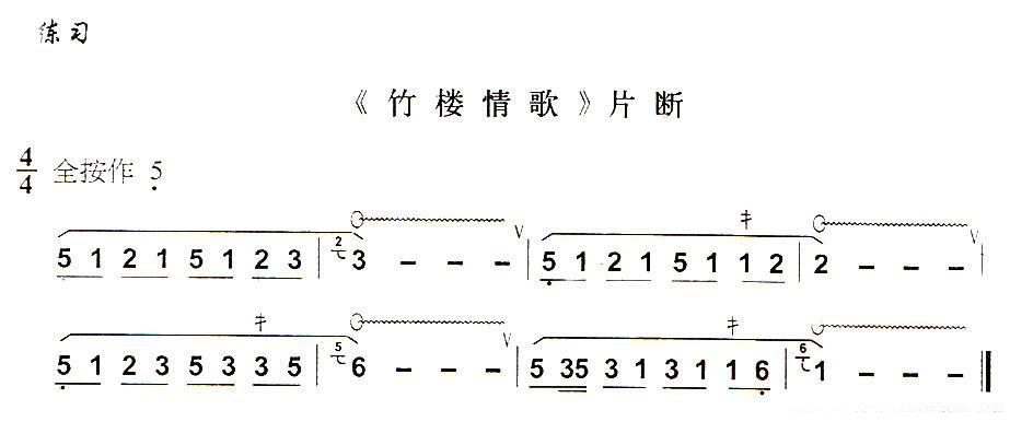 葫芦丝乐谱曲谱 葫芦丝技巧练习之三：虚指颤音练习