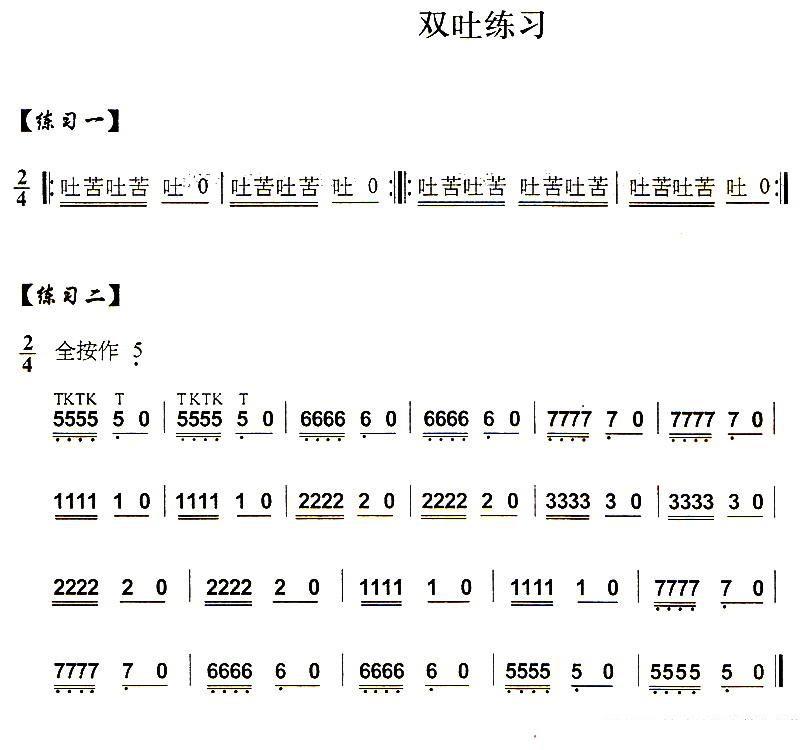 葫芦丝乐谱曲谱 葫芦丝技巧练习之十：多吐音练习