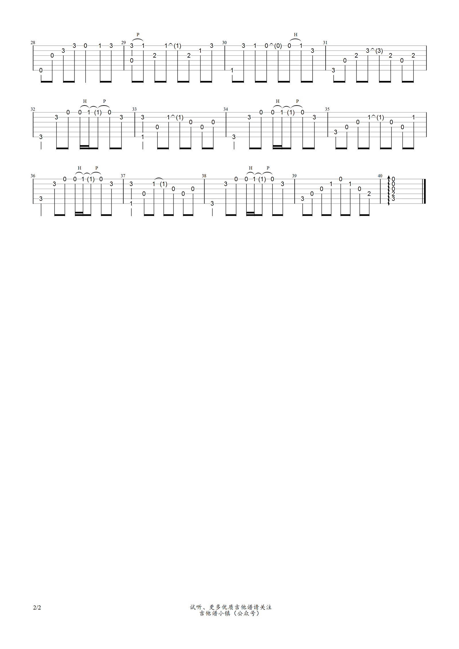 吉他谱乐谱 直到世界终结（日本动画《灌篮高手》主题曲）