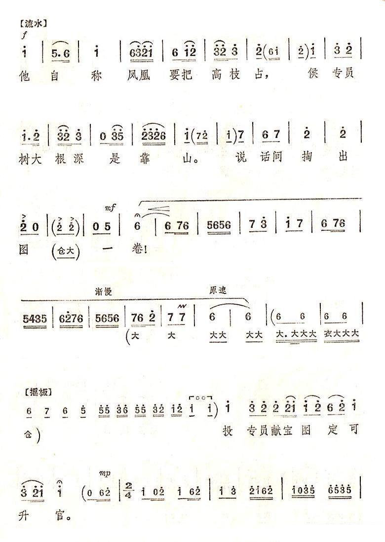 京剧戏曲谱 《智取威虎山》选段：提起栾平