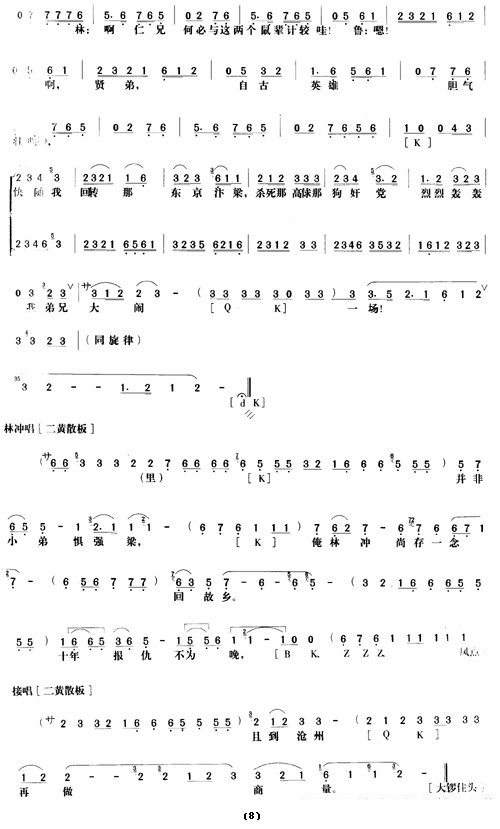 京剧戏曲谱 《野猪林》第十场（唱谱）