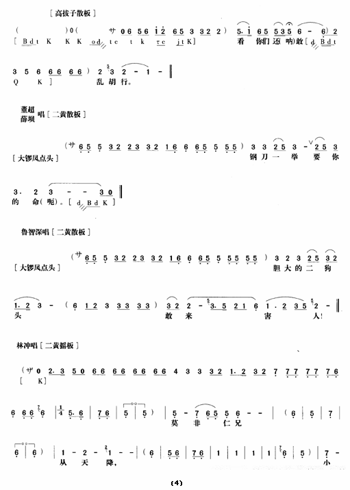 京剧戏曲谱 《野猪林》第十场（唱谱）