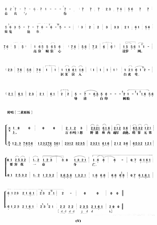 京剧戏曲谱 《野猪林》第十场（唱谱）