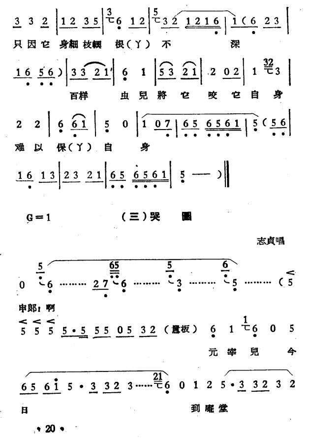 越剧戏曲谱 庵堂认母（一）疑子