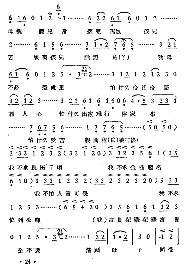 越剧戏曲谱 庵堂认母（一）疑子