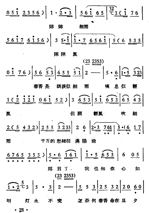 越剧戏曲谱 春香传（选段）