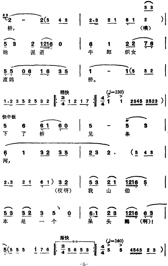 越剧戏曲谱 选自《梁山伯与祝英台》梁山伯唱段：回十八