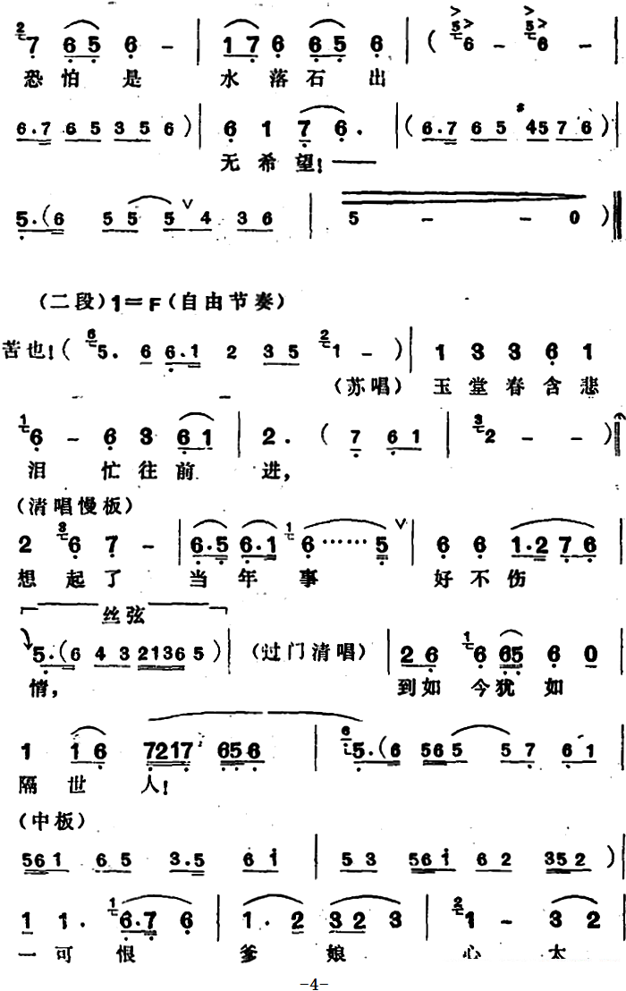 越剧戏曲谱 玉堂春（起解）