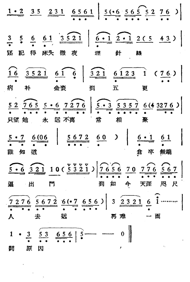 越剧戏曲谱 晴雯之死（选段）